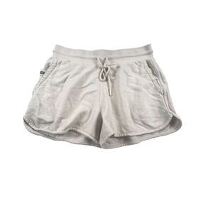 PAKA Shorts Women S Cream Alpaca Pima Cotton Blend Lounge Drawstring Dolphin Hem